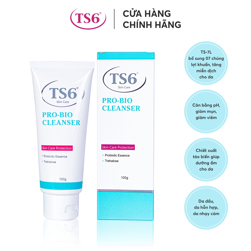 Sữa rửa mặt TS6 Pro-Bio Cleanser 100ml - da dầu, da dầu mụn