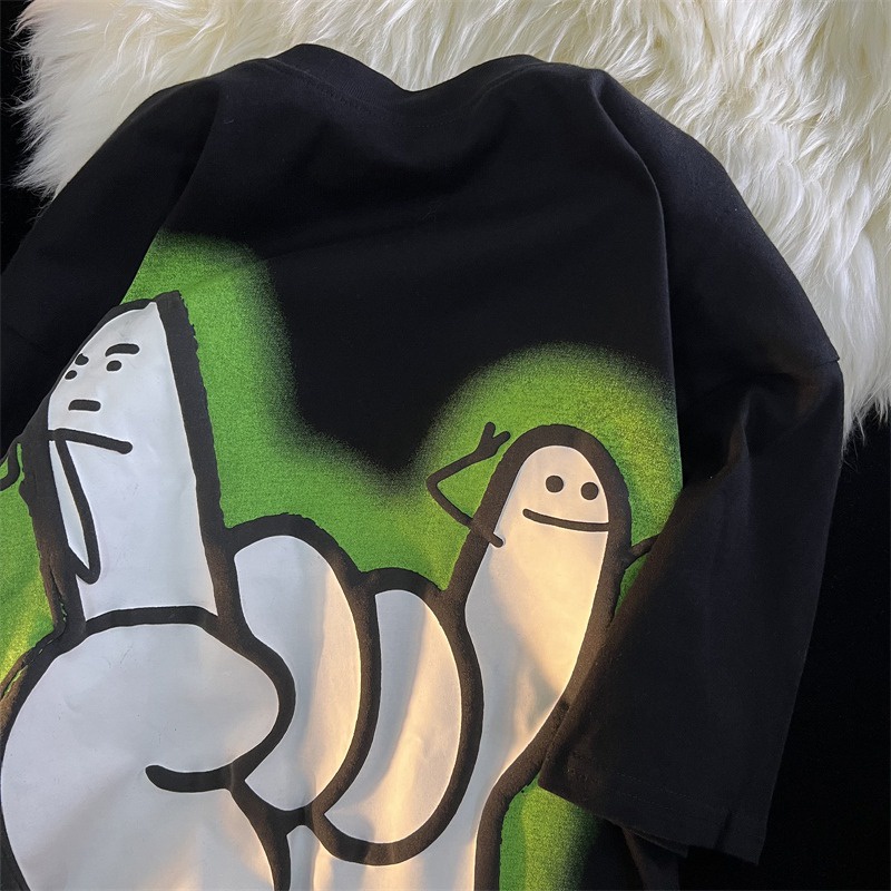 NRVP Áo Thun Unisex Mùa Hè Dáng Suông Tay Cộc Phong Cách Hàn Quốc Cho Nam Nữ