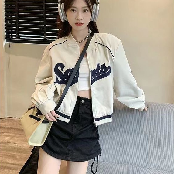 Áo Khoác Nữ Dáng Rộng Màu Sắc Đơn Giản Phong Cách Vintage Hàn Quốc