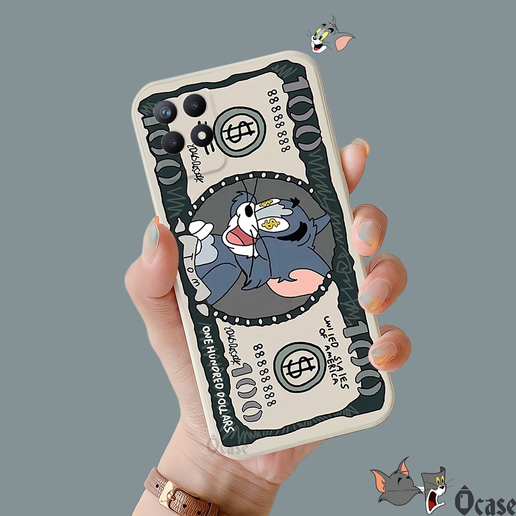 Ốp lưng Realme 8i / Narzo 50 in hình Mèo và Chuột cạnh viền vuông có bảo vệ camera