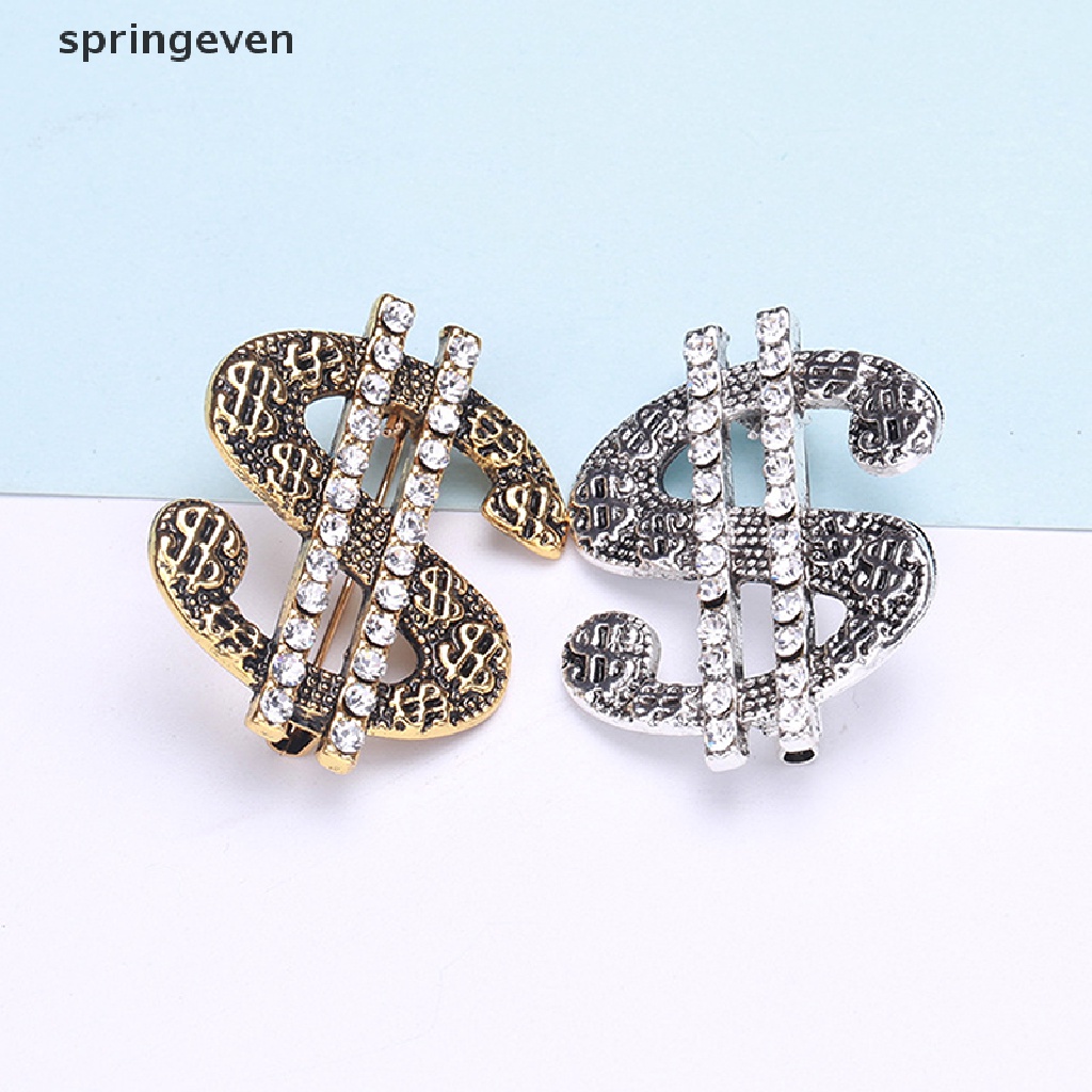 Ghim Cài Áo Hình Tờ Tiền Đô La Đính Đá Nhân Tạo Thời Trang