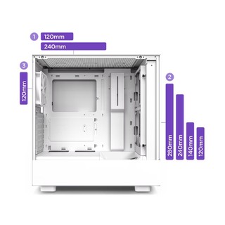 Vỏ case NZXT H5 Flow Edition White/ Black