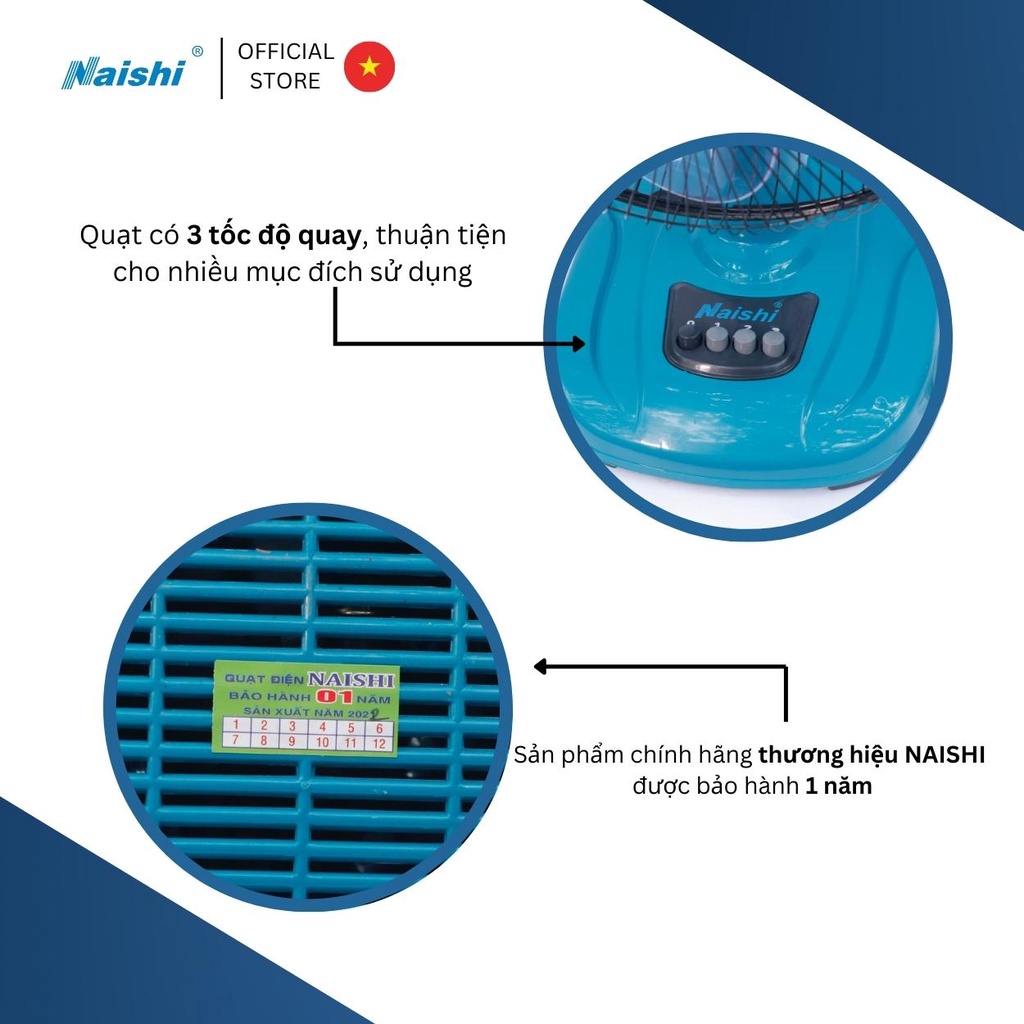 Quạt Bàn Điện Cơ NAISHI B300 Công Suất 38W