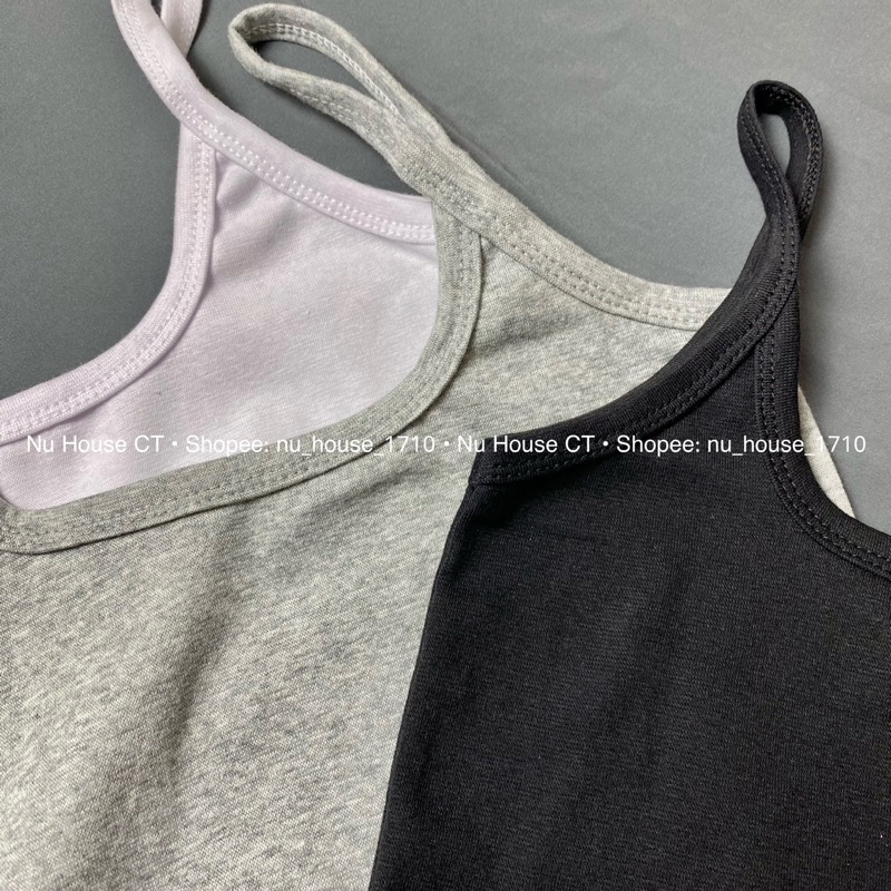 Áo 2 dây croptop thun găn tăm co dãn 4 chiều kèm ảnh thật NU HOUSE