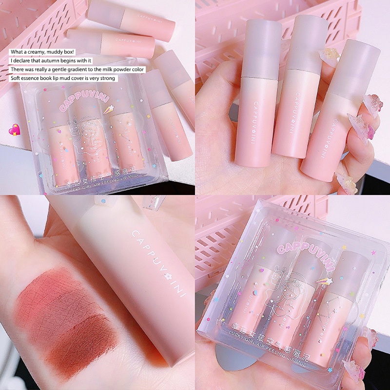 💎Son Bóng Cappuvini Dưỡng Ẩm Chống Thấm Không Dính Thấm Nước Chống Khô Môi Lâu Trôi Bong Son Bóng