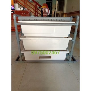 Baki hồ cá lọc dàn mưa kt 1 khay 48 x 20 x 16 đã có khung đỡ và ống mưa