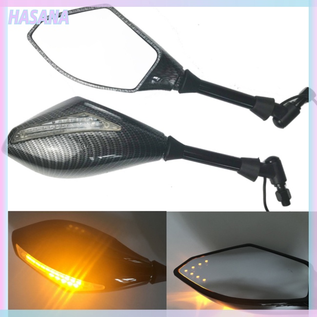Đèn LED Xi Nhan Gắn Gương Chiếu Hậu Hai Mặt Cho Xe Máy HASANA