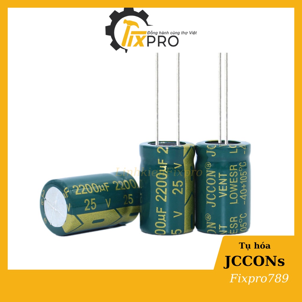 Tụ hóa 25V 2200uF 13x21mm chính hãng JCCONs tần số cao
