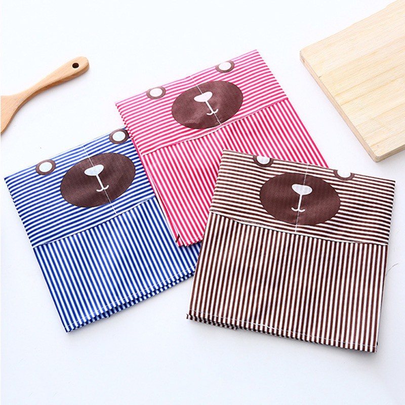 Tạp Dề Hình Mặt Gấu Kẻ, Tạp Dề Nhà Bếp Nấu Ăn Quán Cafe Dễ Thương Chống Thấm Nước Siêu Xinh 2455