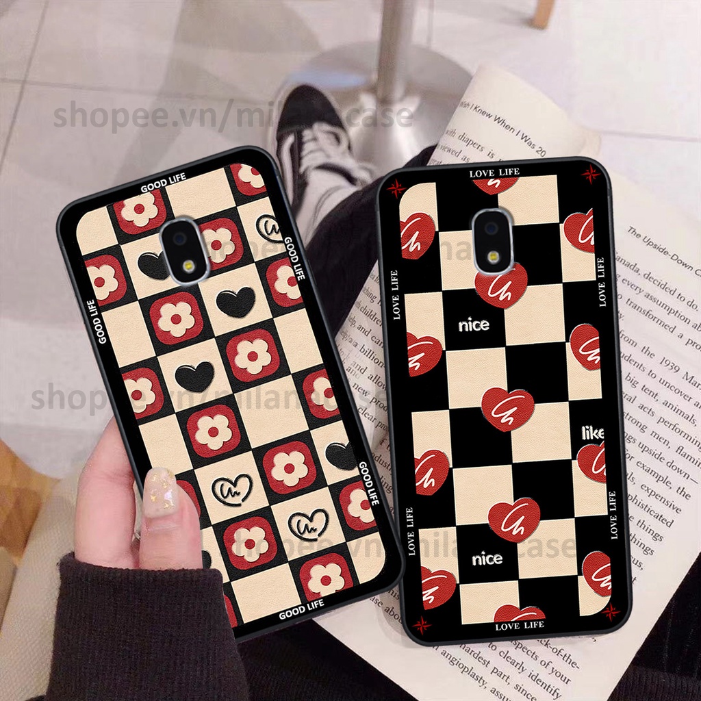 Ốp Samsung J5 Pro in hình caro trái tim siêu đẹp, siêu nét đầy phong cách cá tính