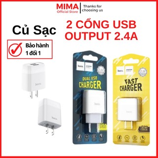 Củ Sạc 1 cổng/2 cổng USB output 2.4A dành cho các mã điện thoại