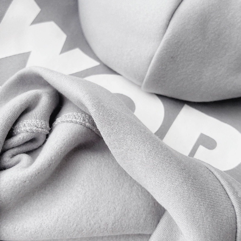 [chính hãng ] Áo Khoác Zip Kéo Form Rộng Xám Chữ WORK - pqk boutique