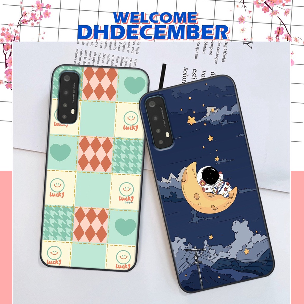 Ốp lưng Realme 7 in hình tim, kẻ vuông mẫu mới CỰC XINH