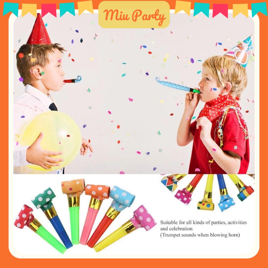 Kèn lưỡi tò te cho bé vui chơi sinh nhật happy birthday lễ tiệc nhiều màu sắc