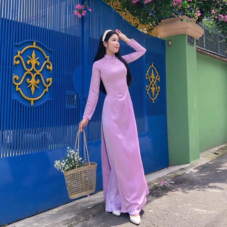 Áo Dài Truyền Thống , Áo Dài Nhã Tím Nhạt