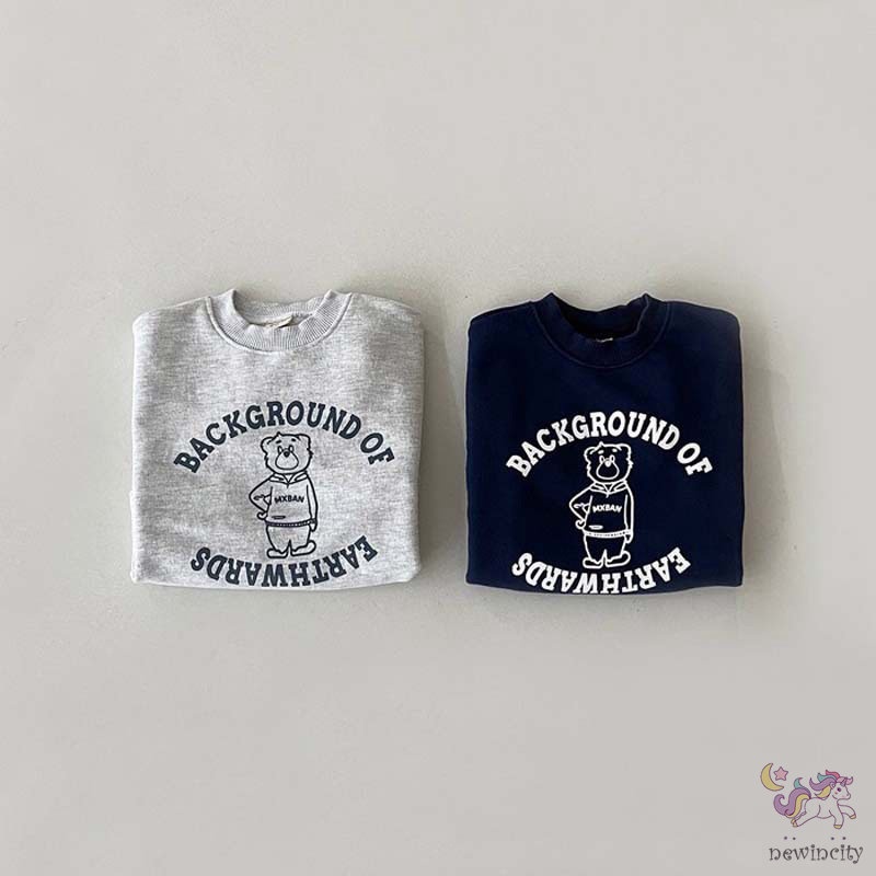 Áo Sweater Tay Dài Cổ Tròn In Họa Tiết Hoạt Hình Phong Cách Hàn Quốc Thời Trang Cho Bé Trai