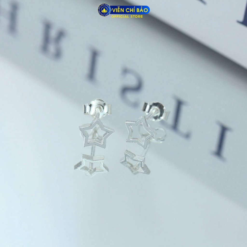 Khuyên  tai bạc nữ hình ngôi sao chất liệu bạc 925 thời trang phụ kiện trang sức Viễn Chí Bảo E051