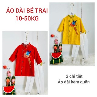 ÁO DÀI TẾT BÉ TRAI XUÂN SUM VẦY ( áo và quần) haivanco cho bé 10 đến 50 kg mềm mại và thoáng mát đi chơi rất đẹp