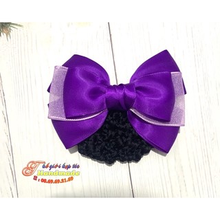 Kẹp tóc handmade voan tím đậm