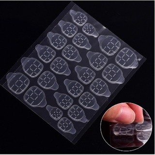 Miếng keo dán móng tay giả silicon trong suốt, bộ 24 miếng dán