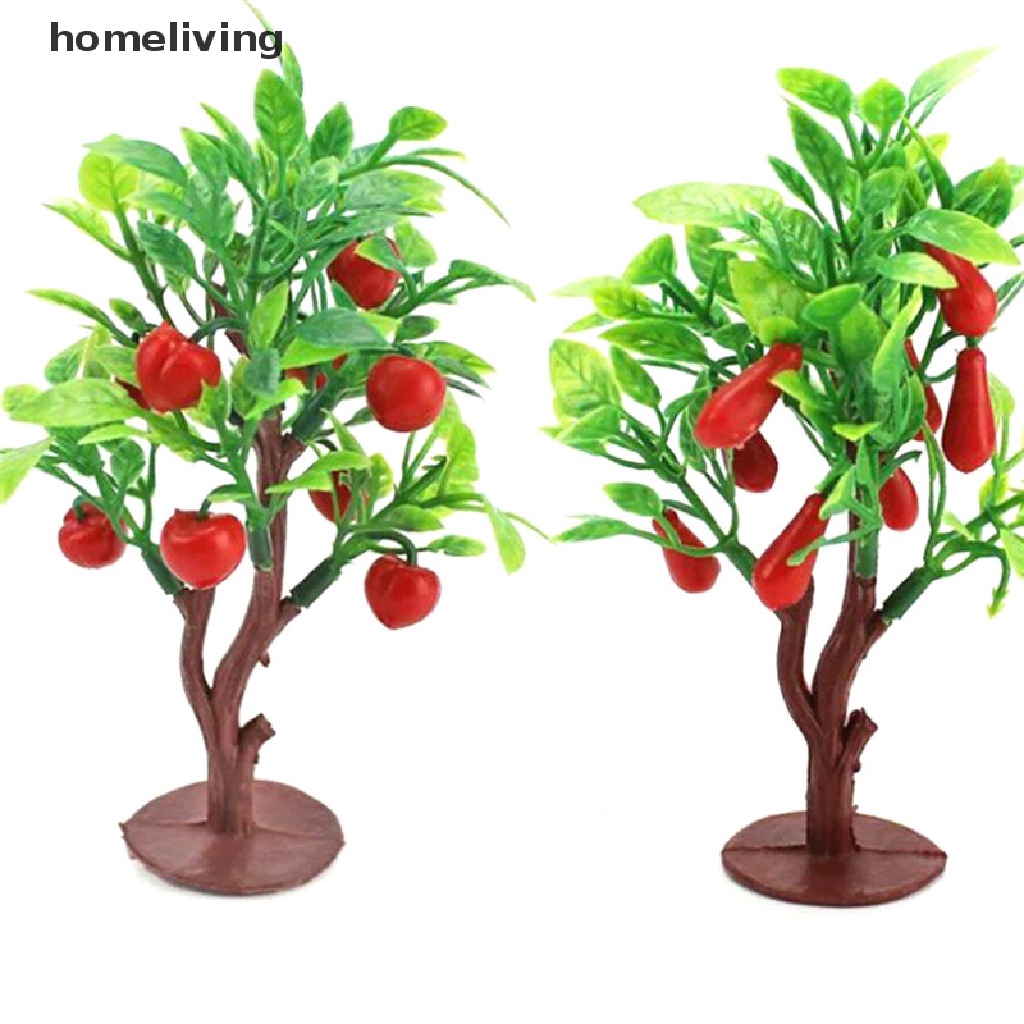 Set 2 Mô Hình Cây Trái Cây 10cm Trang Trí Nhà Búp Bê