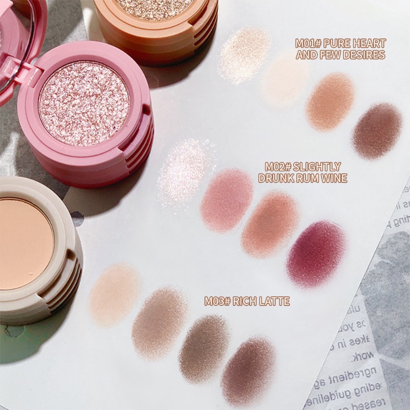 DOWNY Bảng Phấn Mắt 4 Tầng 4 Màu Sắc Hiệu Ứng Lì / Ánh Nhũ Trang Điểm Tự Nhiên