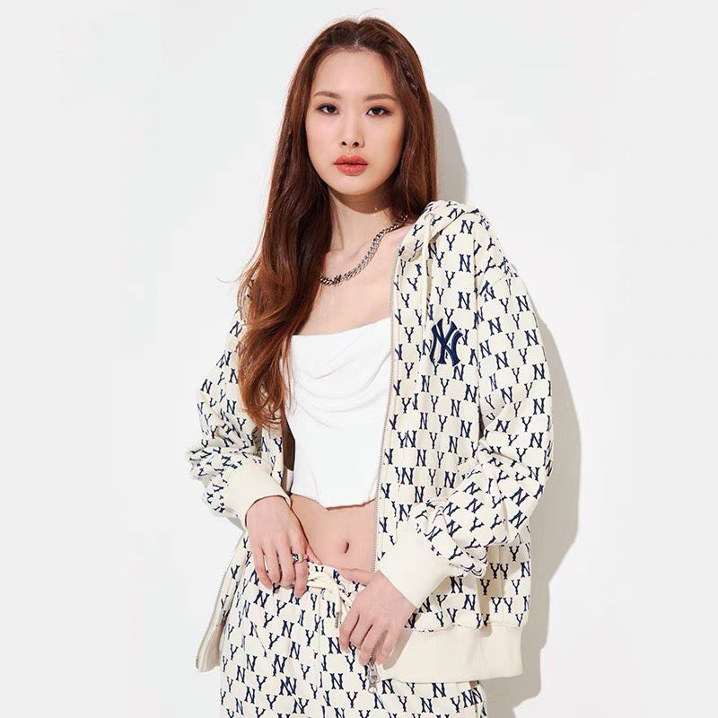 Hoodie Zip MLB MonogramVải cotton 100%