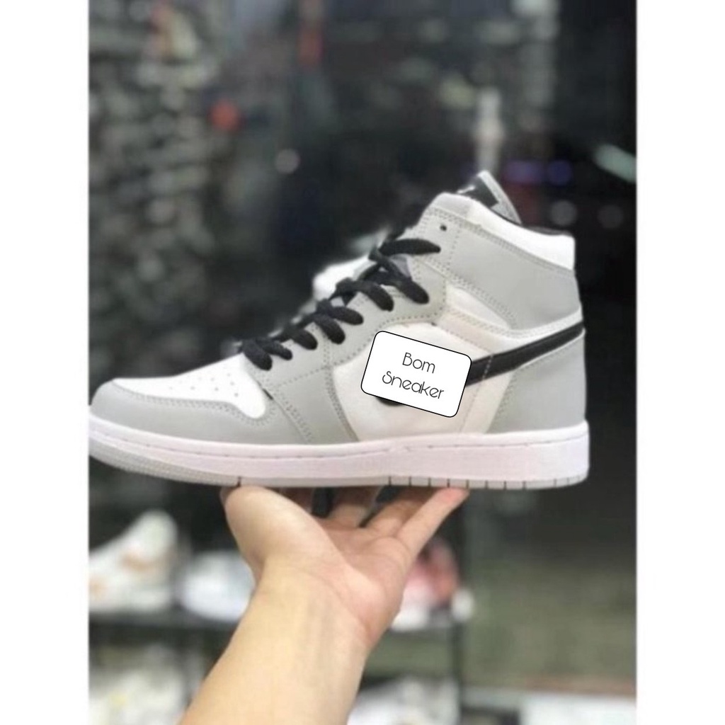 Giày Sneaker Jordan 1 Cổ Cao Ghi Xám, Giày Nam Nữ JD1 Grey Thể Thao Dành Cho Học Sinh Sinh Viên Đi Học Đi Chơi