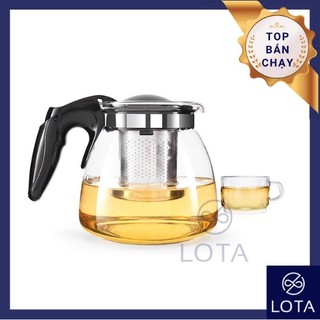 BÌNH LỌC TRÀ THỦY TINH LILAC 900ML, ấm pha trà tiện lợi, đồ đựng nước trà lọc bã trà, dụng cụ chứa trà phòng khách