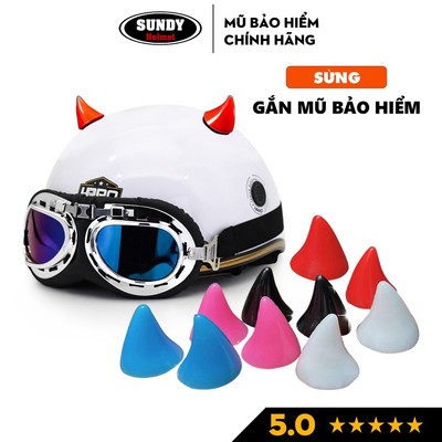 Sừng quỷ nhỏ tinh nghịch gắn mũ bảo hiểm SUNDY Helmets, cực xinh, độc lạ, nhiều màu cá tính, đáng yêu