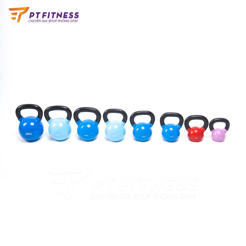 Tạ Bình Vôi,Tạ Quai Xách, Tạ ấm 16KG - KETTLEBELL Bọc Cao Su Cao Cấp Chính Hãng IRON BULL