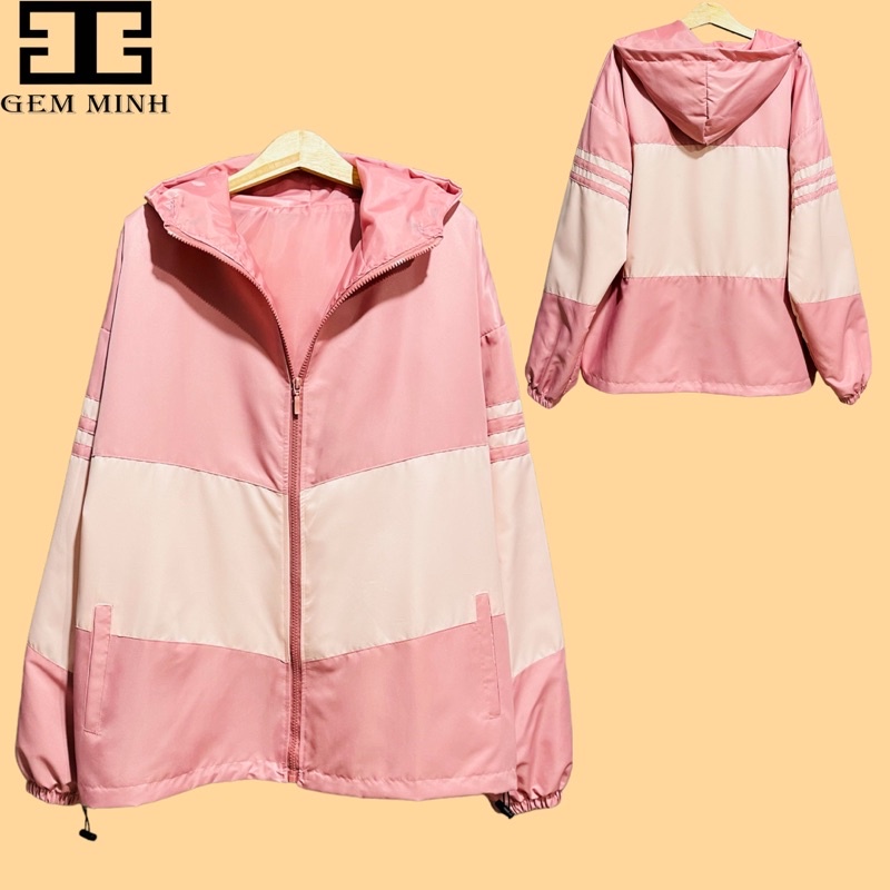 Áo khoác dù form rộng unisex 2 lớp phối màu ,chống nắng ,chống bụi , chống mưa nhẹ