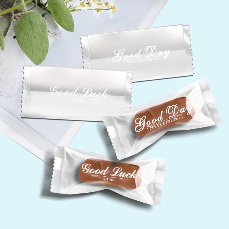 Set 100 túi đựng kẹo Nougat hoạ tiết chữ Good Luck