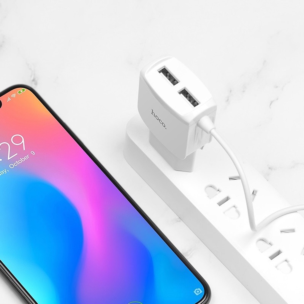 Bộ Sạc Type-C C59A  Kèm 2 Cổng Usb Hàng Chính Hãng Giúp Sạc Nhanh Pin Vào Ổn Định Độ Bền Cao