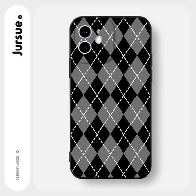 Ốp lưng JURSUE mềm chống bẩn hình độc lạ đen Cho iPhone 17 16 15 14 13 12 11 Pro Max SE 2020 X XR XS ip 8 7 Plus Y2427