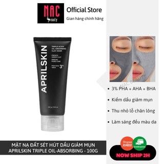 Mặt Nạ Đất Sét Hút Dầu Thu Nhỏ Lỗ Chân Lông APRILSKIN Triple Acids Oil-Absorbing Clay Mask 100g
