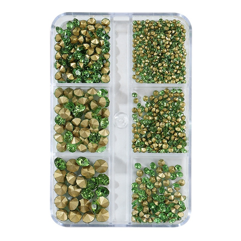 Hộp Đá Pha Lê AB 6 Ngăn Trang Trí Móng Tay Nghệ Thuật