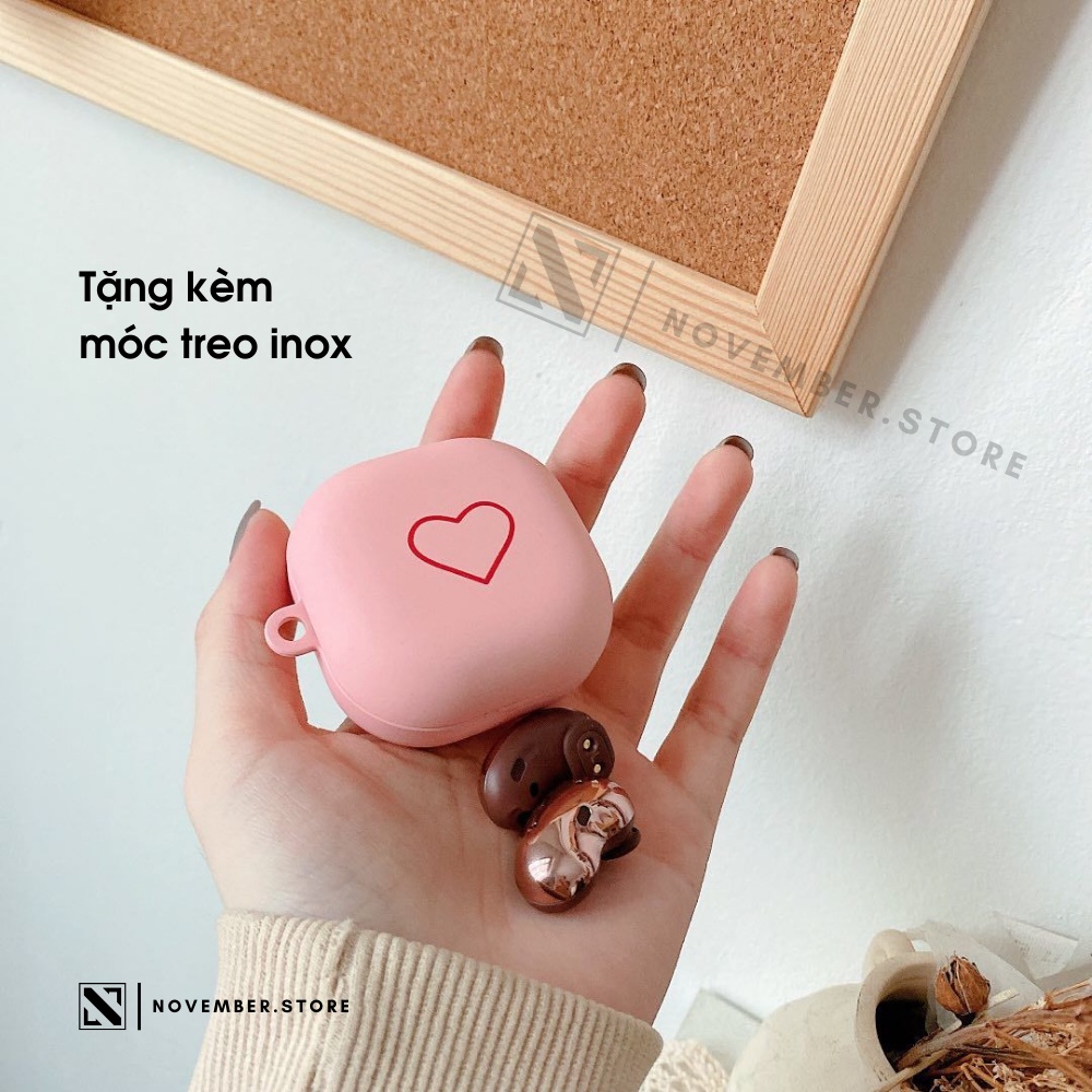 Ốp case cho Galaxy Buds2 Pro / Buds 2 / Buds FE / Buds Pro / Buds Live hình trái tim - Tặng kèm móc treo
