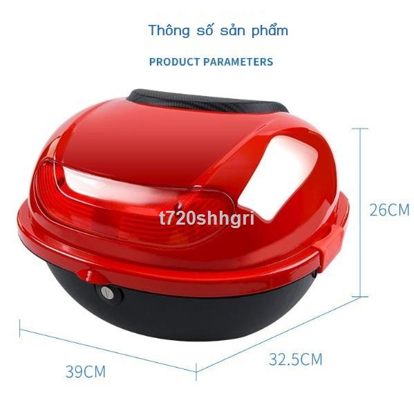 Hàng Sẵn Thùng Đựng Đồ Gắn Đuôi Xe Máy màu Đen Có thể khóa chống thấm nước TD06-MTCWX21