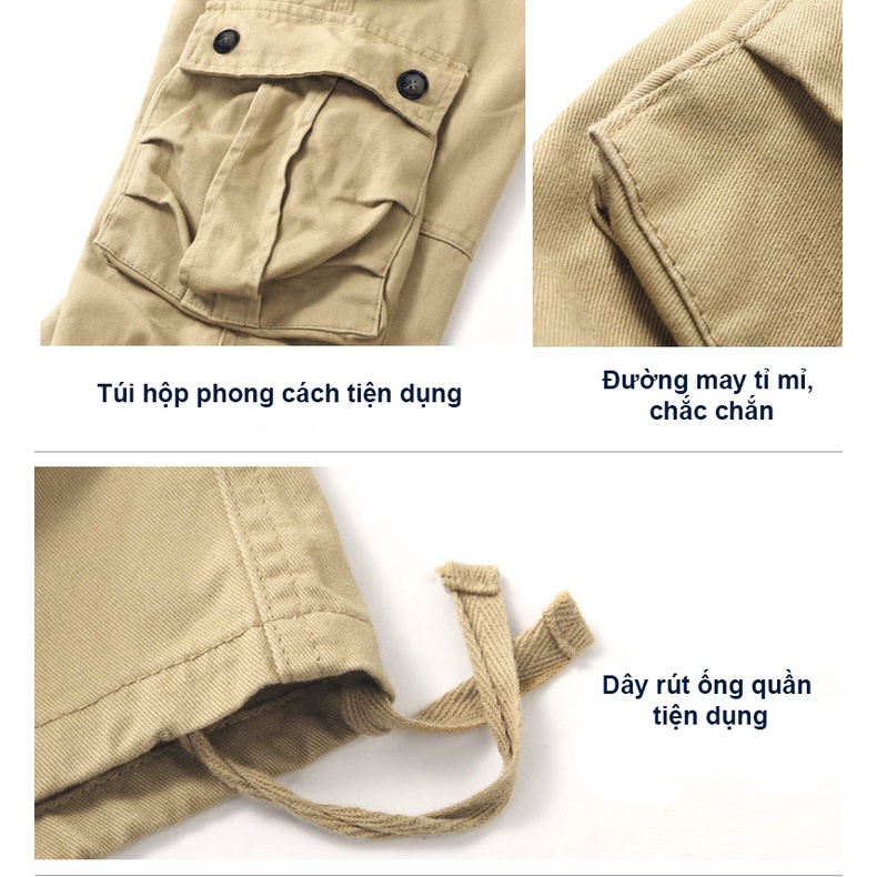 Quần Kaki 8 Túi Nam Trung Niên Cao Cấp Bền Bỉ Và Phong Cách