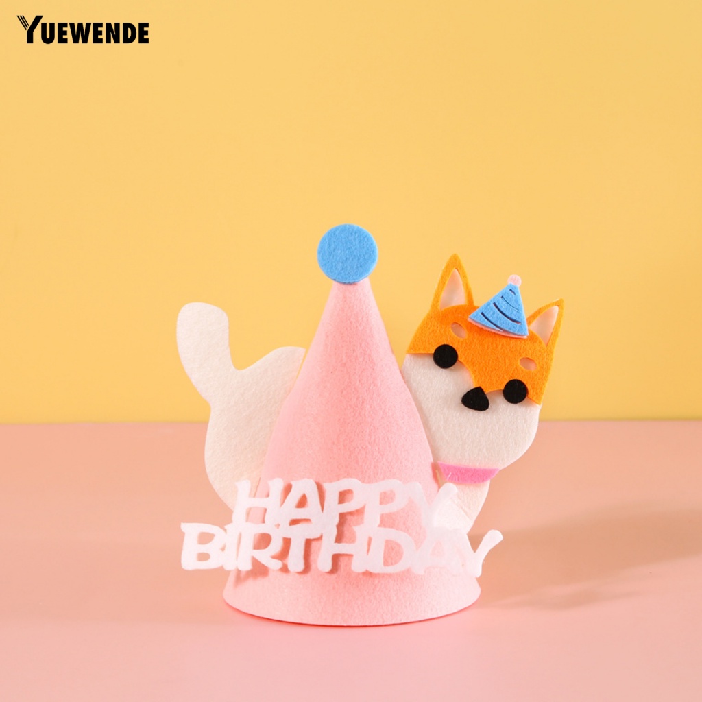 Mũ Đội Hình Mèo Hoạt Hình Ba Chiều Đầy Màu Sắc Quyến Rũ Dành Cho Tiệc Sinh Nhật