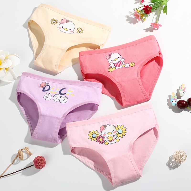 Set 3 quần lót SMY cotton mềm mại in họa tiết động vật hoạt hình dễ thương dành cho bé gái 2-12 tuổi