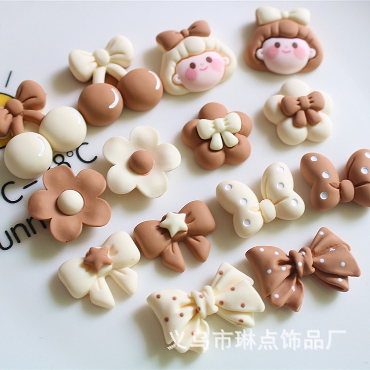 Charm Slime Hình Gấu Thỏ Nơ Kem Và Socola Trang Trí Ốp Điện Thoại, Bình Nước,Kẹp Tóc,...