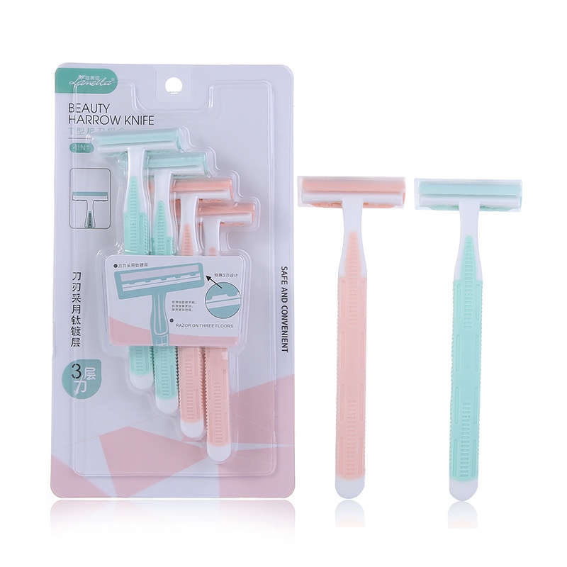Bộ 4 Cây Dao Cạo Lông, Râu (Vùng Kín) Lameila 3 Lưỡi Kép Chuyên Dụng