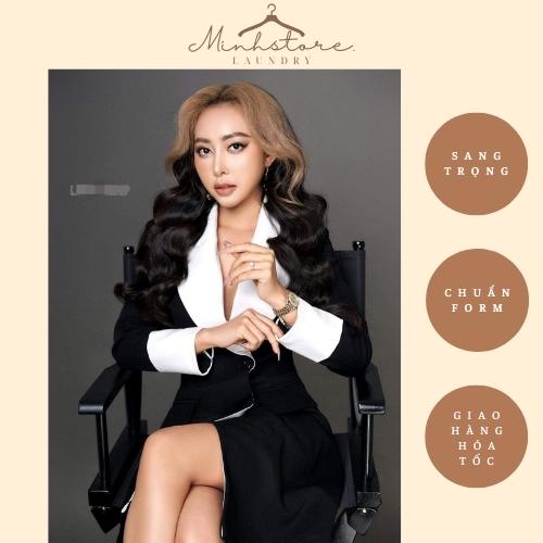 Váy Vest Đen Cổ Trắng Cao Cấp Thanh Lịch