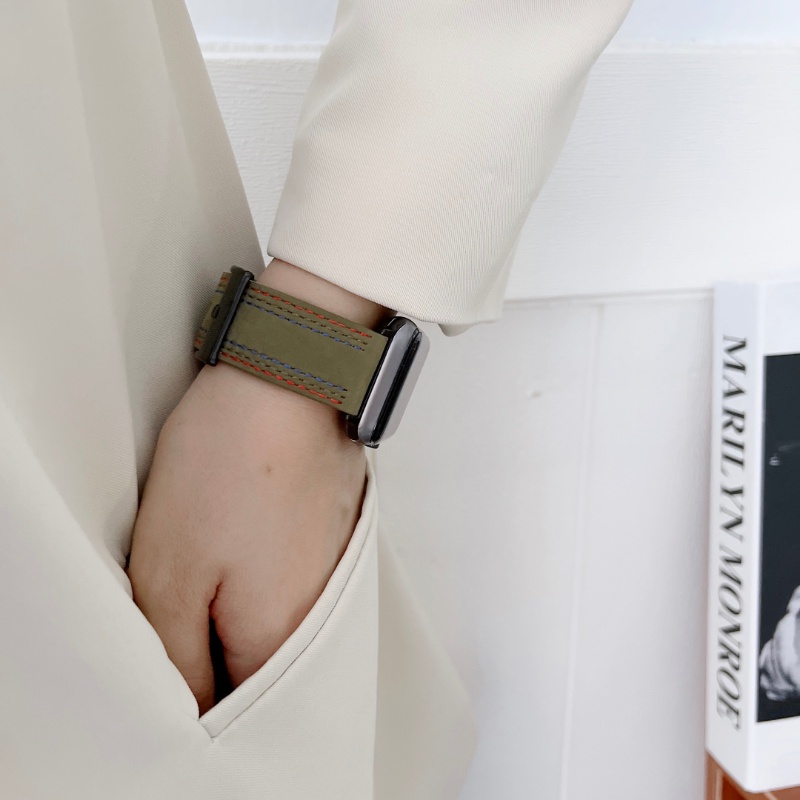 Dây Đeo Bằng Da Thật Cho Đồng Hồ Thông Minh Apple Watch 8 SE 7 6 5 4 42MM 38MM 44MM 49MM 40MM iWatch 3 45MM