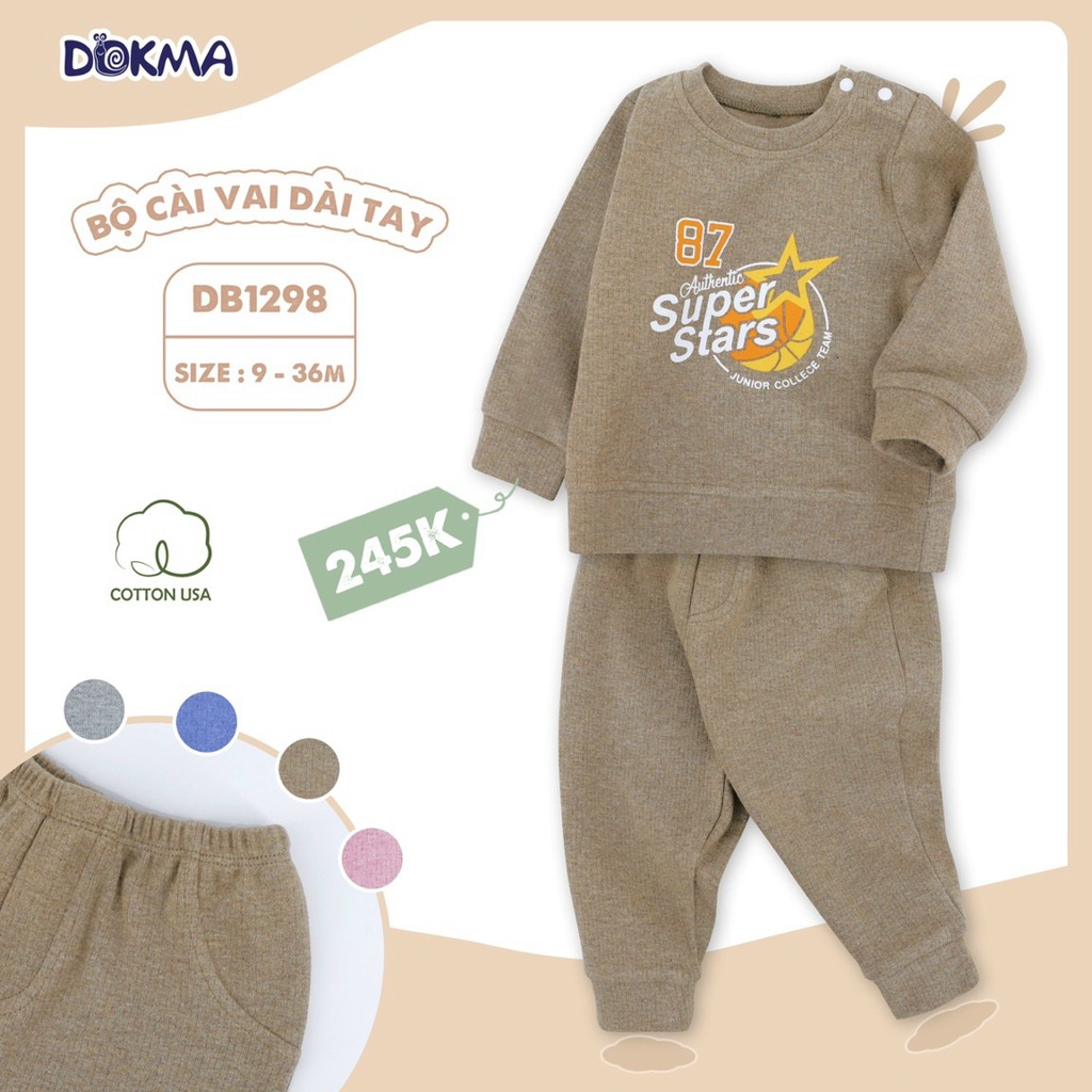 9-36m Bộ cài vai dài tay dày Dokma DB1298