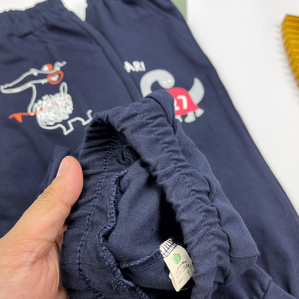 Quần dài thu đông cotton vải dầy bé trai LITIBABY in hình khủng long, size cho bé từ 6 đến 10 tuổi