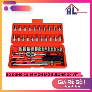 Bộ dụng cụ 46 món mở bulông ốc vít sửa xe máy ô tô đa năng
