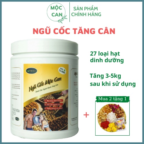Ngũ Cốc Tăng Cân Mộc Can, Bột Ngũ Cốc Tăng Cân Cho Người Gầy, Biếng Ăn, Hấp Thụ Kém, Bổ Sung Dinh Dưỡng 500G